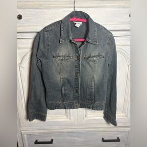Ann Taylor‎ LOFT Y2K Classic Denim Jacket Cotton Basic Neutral